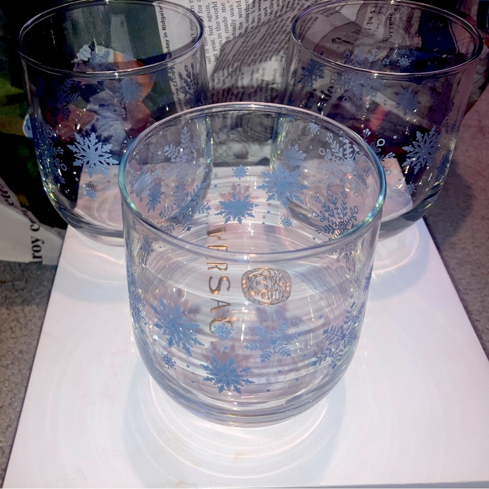 Snowflake ❄️ glass cups 3 piece